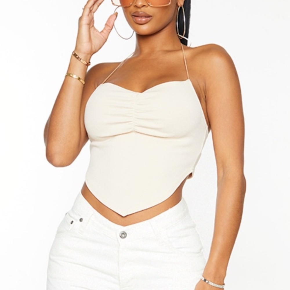 PLT Soft Rib Ruched Halter - Picture 3 of 5